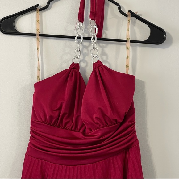 Miss Bison Red Halter Dress Small - Picture 5 of 6
